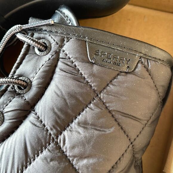 Sperry Mens Snow Boots Chukkas Booties Quilted Saltwater Duck Nylon Black 10 - Picture 4 of 6